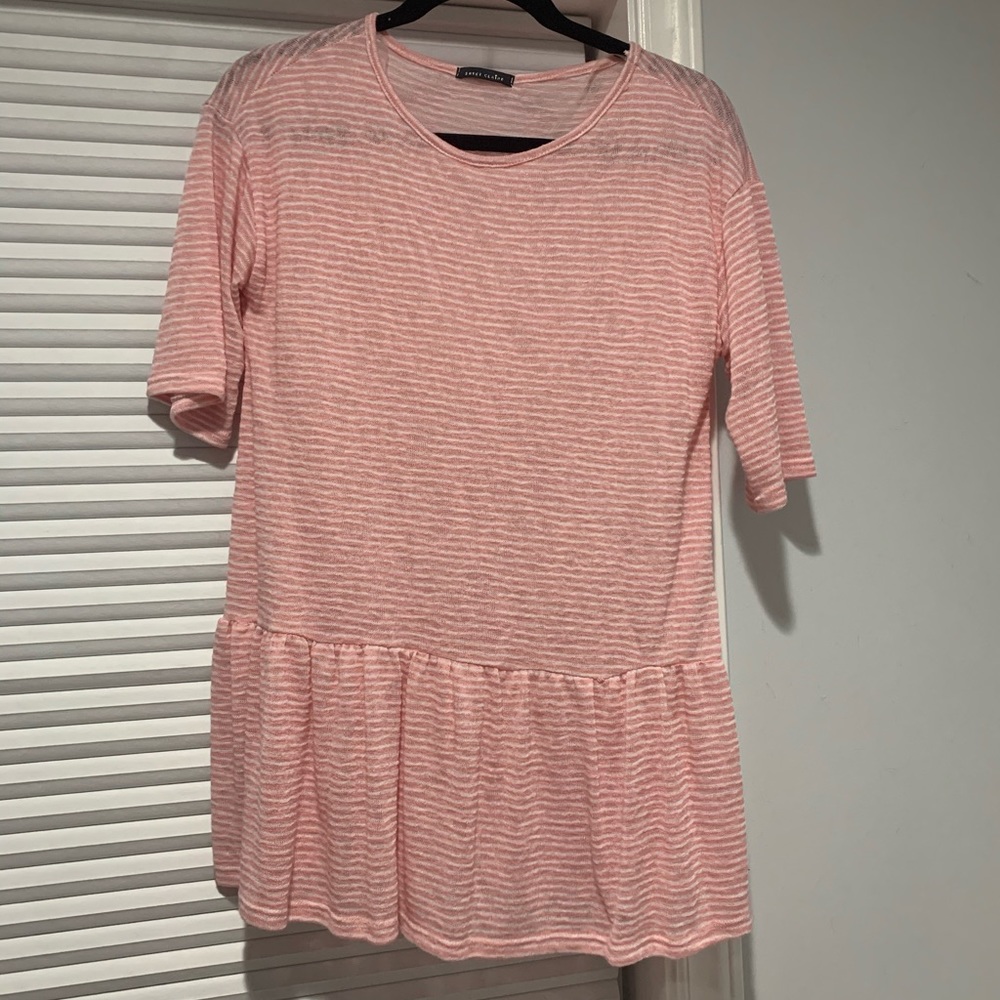 Pink and white top
